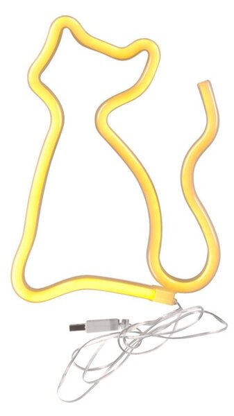 Kinkiet dla dzieci neonowy biały kot LED 3W USB-A bateria 3xAA Neon Polux