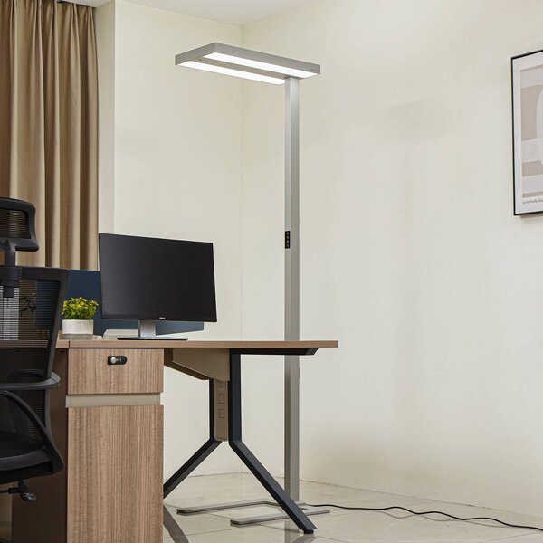 Lampa stojąca Logan Ultra HCL Arcchio, możliwość ściemniania, aluminiowy / szary / cynkowy, biuro, aluminium, nowoczesny
