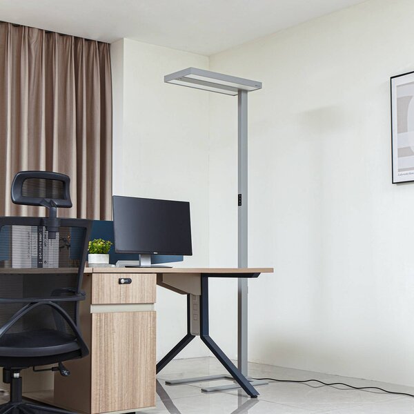 Lampa stojąca Logan Ultra HCL Arcchio, możliwość ściemniania, aluminiowy / szary / cynkowy, biuro, aluminium, nowoczesny