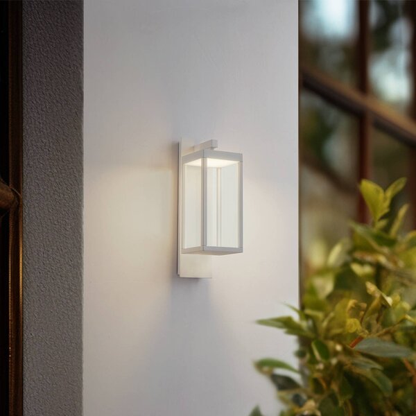 Kinkiet zewnętrzny LED Ferdinand Lucande, biały / opal, aluminium, nowoczesny