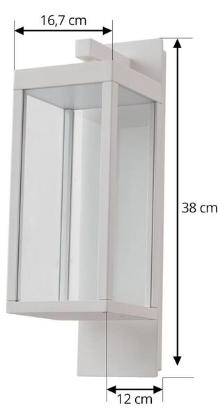 Kinkiet zewnętrzny LED Ferdinand Lucande, biały / opal, aluminium, nowoczesny