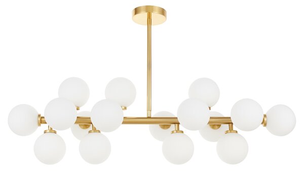 LAMPA WISZĄCA SUFITOWA NOWOCZESNA MOSIĘŻNA BIAŁE KULE PETRICA 16