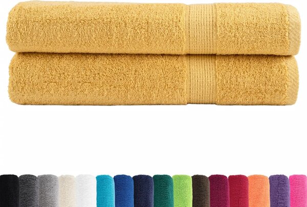 Ręczniki premium, SOLUND, 2 szt., złote, 100x200 cm, 600 g/m²
