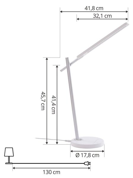Lindby - Valtorin LED Lampa Stołowa White
