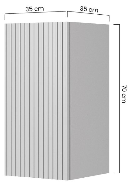 Słupek wiszący Nicole 70 cm z ryflowanym frontem - kaszmir