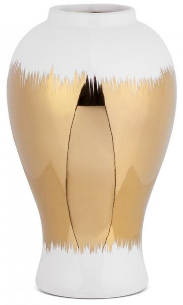 Wazon EUROFIRANY Tala 01 17 x 26 cm Biało-złoty