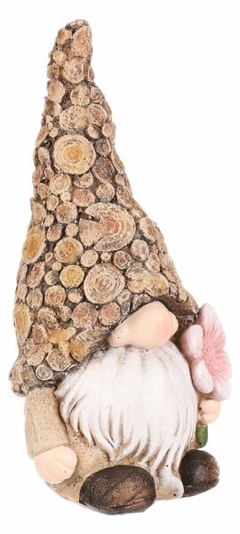 Ozdoba ogrodowa Skrzatek kwiat, 11 x 9 x 21 cm,żywica poliestrowa