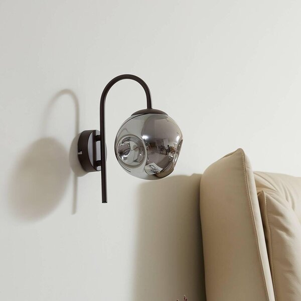 Lindby - Valentina Lampa Ścienna Smoked Grey/Coffee