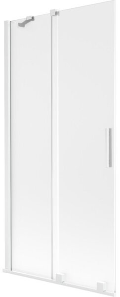 Mexen Velar parawan nawannowy 2-skrzydłowy rozsuwany 95 x 150 cm, szron, biały - 896-095-000-31-20