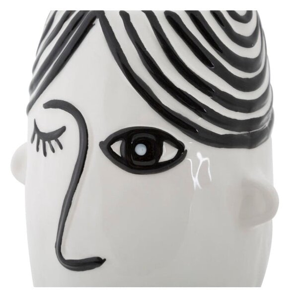 Czarno-biały porcelanowy wazon Mauro Ferretti Face