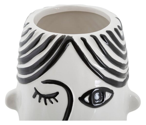 Czarno-biały porcelanowy wazon Mauro Ferretti Face