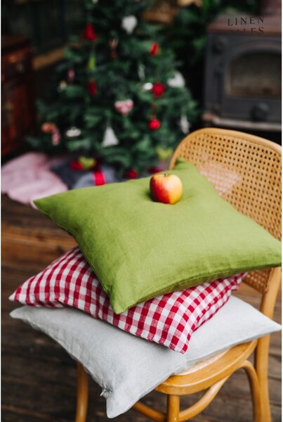 Lniana poszewka na poduszkę 50x50 cm Red Gingham – Linen Tales