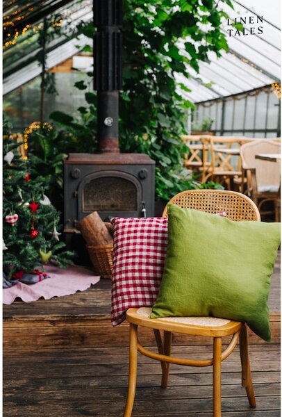 Lniana poszewka na poduszkę 50x50 cm Red Gingham – Linen Tales