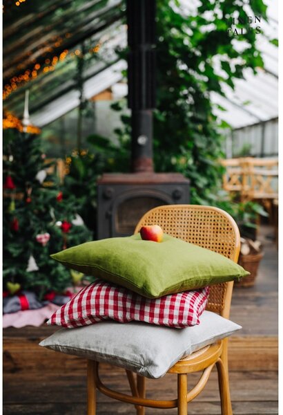 Lniana poszewka na poduszkę 50x50 cm Red Gingham – Linen Tales