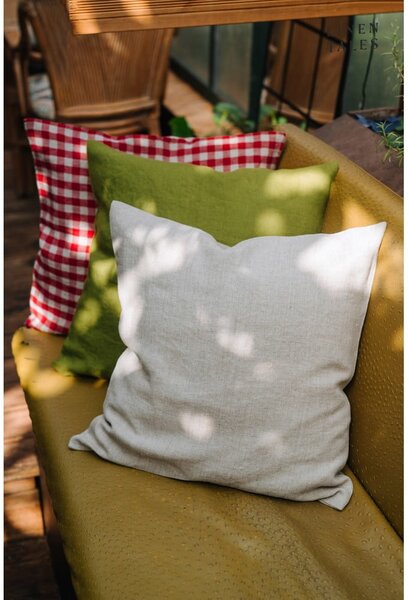 Lniana poszewka na poduszkę 50x50 cm Red Gingham – Linen Tales