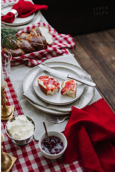 Lniana ścierka 45x65 cm Red Gingham – Linen Tales