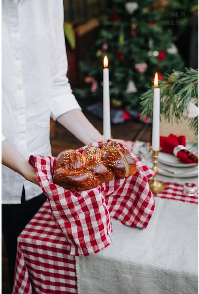 Lniana ścierka 45x65 cm Red Gingham – Linen Tales