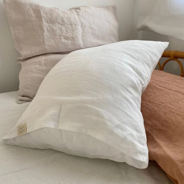 Lniana poszewka na poduszkę 80x80 cm White – Linen Tales