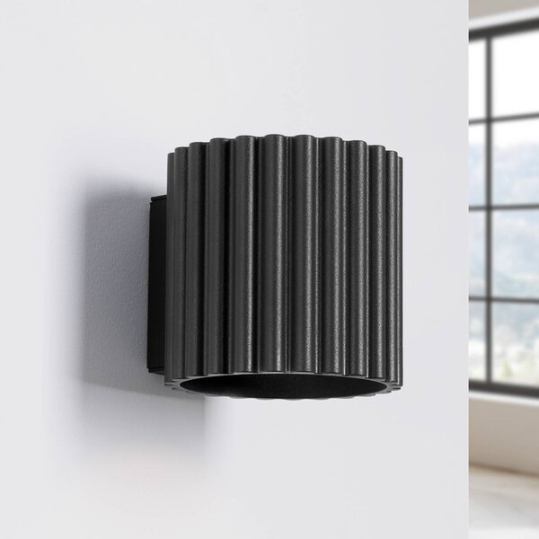 Kinkiet RIBLA SOLLUX LIGHTING, możliwość ściemniania, czarny, salon / jadalnia, aluminium