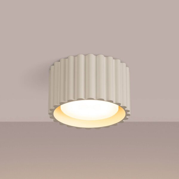Lampa sufitowa RIBLA SOLLUX LIGHTING, możliwość ściemniania, kremowy / amber, salon / jadalnia, aluminium