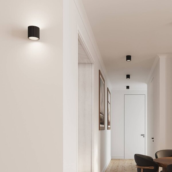 Kinkiet RIBLA SOLLUX LIGHTING, możliwość ściemniania, czarny, salon / jadalnia, aluminium