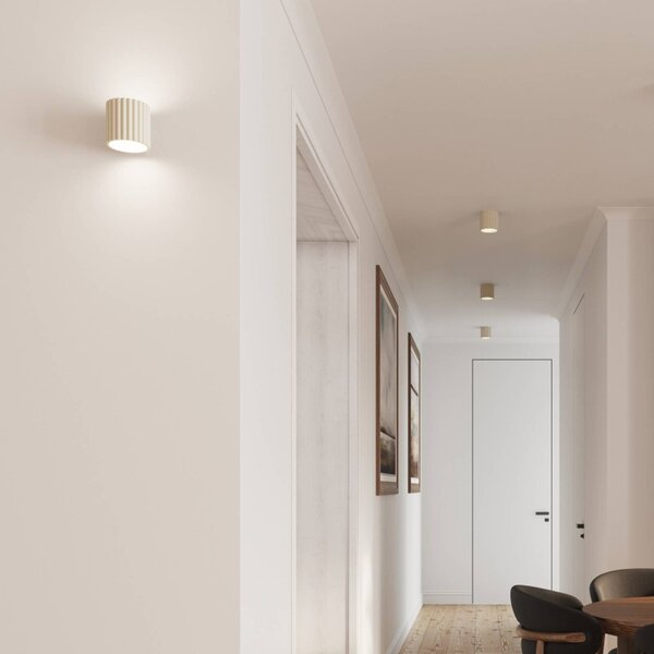 Kinkiet RIBLA SOLLUX LIGHTING, możliwość ściemniania, kremowy / amber, salon / jadalnia, aluminium