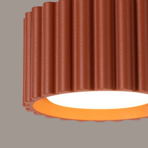 Lampa sufitowa RIBLA SOLLUX LIGHTING, możliwość ściemniania, brązowy / rdzawy, salon / jadalnia, aluminium