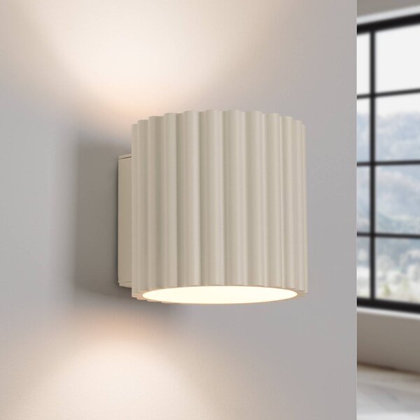 Kinkiet RIBLA SOLLUX LIGHTING, możliwość ściemniania, kremowy / amber, salon / jadalnia, aluminium