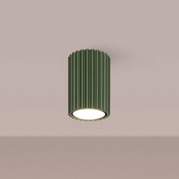 Lampa sufitowa ALORA SOLLUX LIGHTING, możliwość ściemniania, zielony, salon / jadalnia, aluminium
