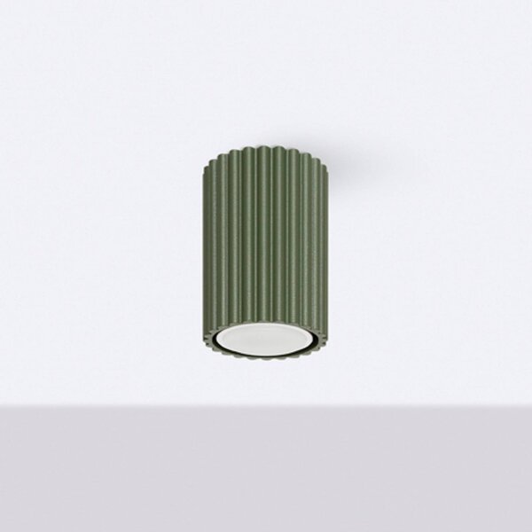 Lampa sufitowa ALORA SOLLUX LIGHTING, możliwość ściemniania, zielony, salon / jadalnia, aluminium