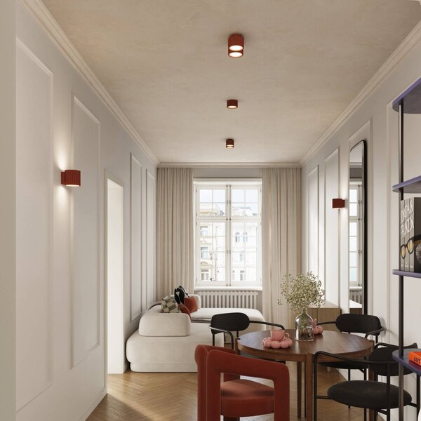 Lampa sufitowa RIBLA SOLLUX LIGHTING, możliwość ściemniania, brązowy / rdzawy, salon / jadalnia, aluminium