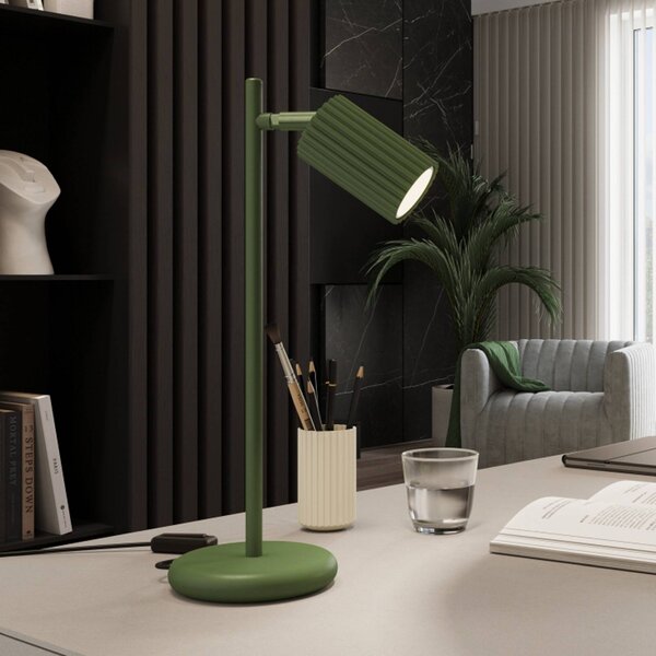 Lampa stołowa ALORA SOLLUX LIGHTING, zielony, salon / jadalnia, aluminium