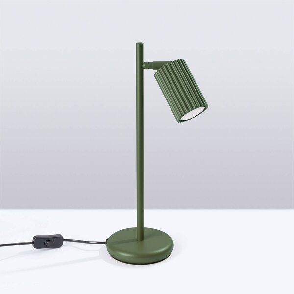 Lampa stołowa ALORA SOLLUX LIGHTING, zielony, salon / jadalnia, aluminium