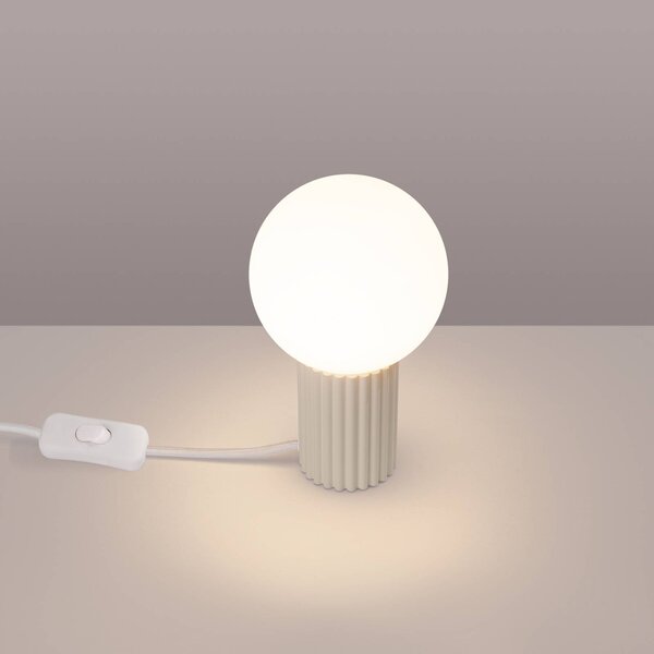 Lampa stołowa ORBI SOLLUX LIGHTING, kremowy / amber, salon / jadalnia, aluminium