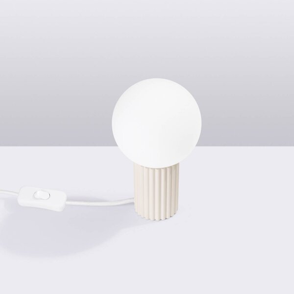 Lampa stołowa ORBI SOLLUX LIGHTING, kremowy / amber, salon / jadalnia, aluminium