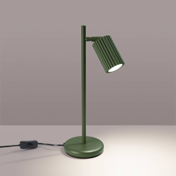 Lampa stołowa ALORA SOLLUX LIGHTING, zielony, salon / jadalnia, aluminium