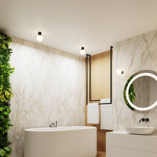 Kinkiet ORBI SOLLUX LIGHTING, możliwość ściemniania, czarny, łazienka, aluminium