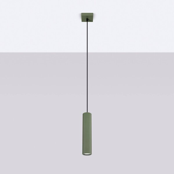 Lampa wisząca ALORA SOLLUX LIGHTING, możliwość ściemniania, zielony, salon / jadalnia, aluminium