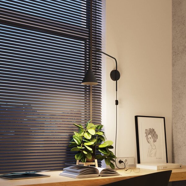 Kinkiet LYS SOLLUX LIGHTING, czarny, salon / jadalnia, metal, skandynawski