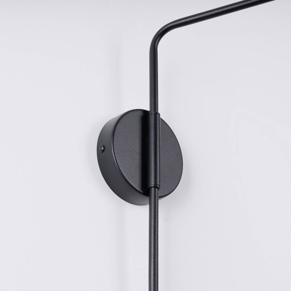 Kinkiet LYS SOLLUX LIGHTING, czarny, salon / jadalnia, metal, skandynawski