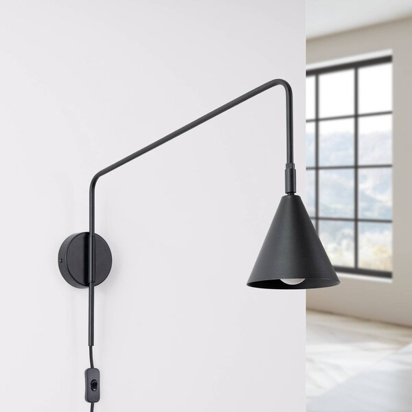 Kinkiet LYS SOLLUX LIGHTING, czarny, salon / jadalnia, metal, skandynawski