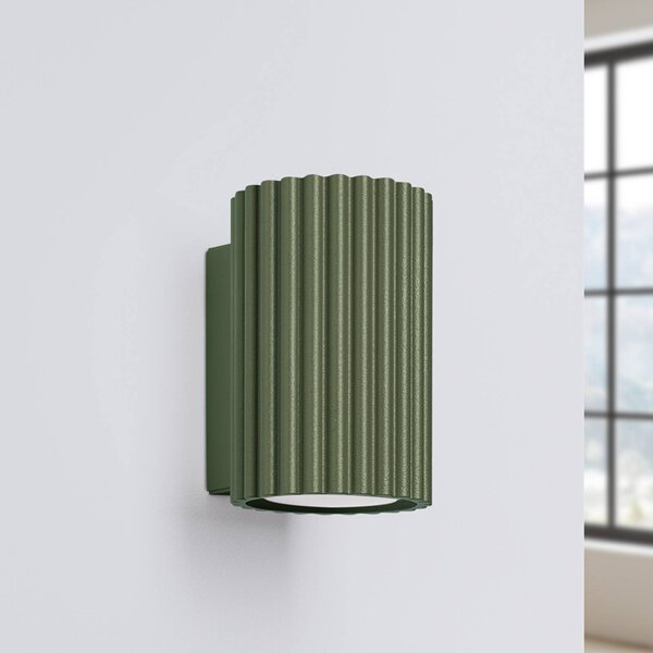 Kinkiet ALORA SOLLUX LIGHTING, możliwość ściemniania, zielony, salon / jadalnia, aluminium
