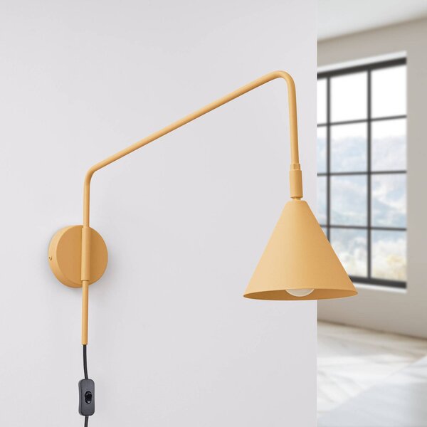 Kinkiet LYS SOLLUX LIGHTING, mosiężny / złoty, salon / jadalnia, metal, skandynawski