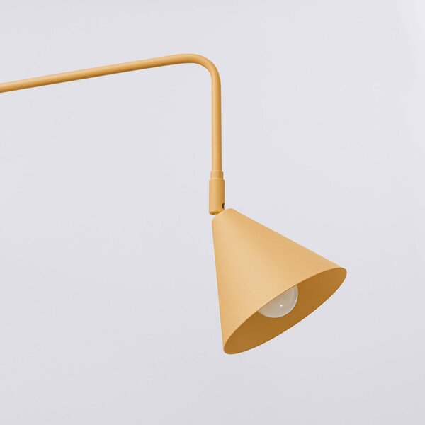 Kinkiet LYS SOLLUX LIGHTING, mosiężny / złoty, salon / jadalnia, metal, skandynawski