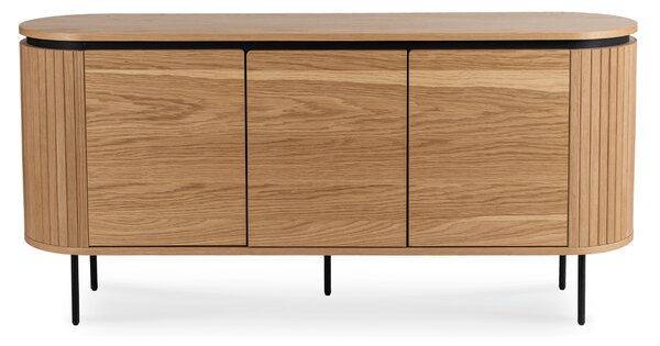 Komoda do Salonu BECK 160 cm Dąb Trzydrzwiowa Ryflowana Nowoczesna