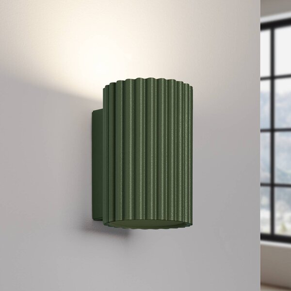 Kinkiet ALORA SOLLUX LIGHTING, możliwość ściemniania, zielony, salon / jadalnia, aluminium