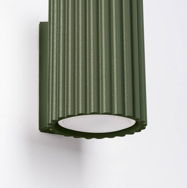 Kinkiet ALORA SOLLUX LIGHTING, możliwość ściemniania, zielony, salon / jadalnia, aluminium