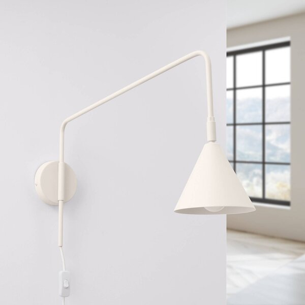 Kinkiet LYS SOLLUX LIGHTING, kremowy / amber, salon / jadalnia, metal, skandynawski