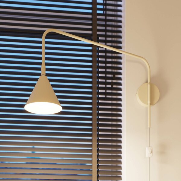 Kinkiet LYS SOLLUX LIGHTING, kremowy / amber, salon / jadalnia, metal, skandynawski
