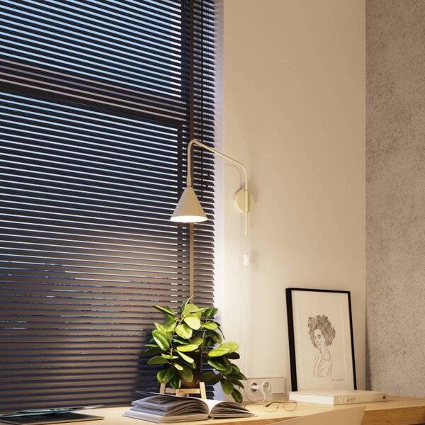Kinkiet LYS SOLLUX LIGHTING, kremowy / amber, salon / jadalnia, metal, skandynawski